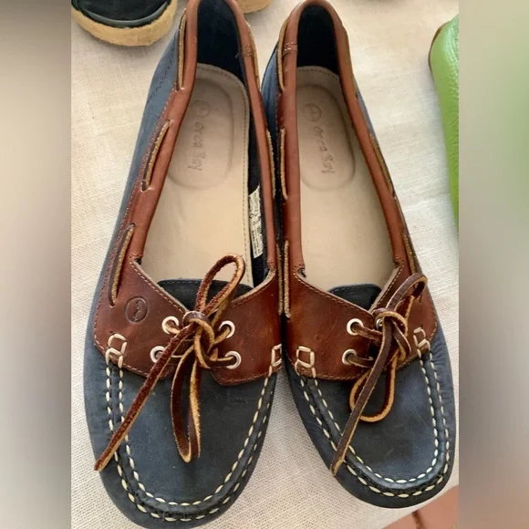 RARE Orca Bay HANDMADE “Bahamas” Leather sailing Shoes Sz 40 - Picture 4 of 10